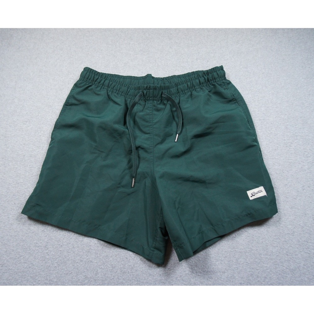 Bather Swim Trunks Mens Medium Green Solid Swimwear Casual